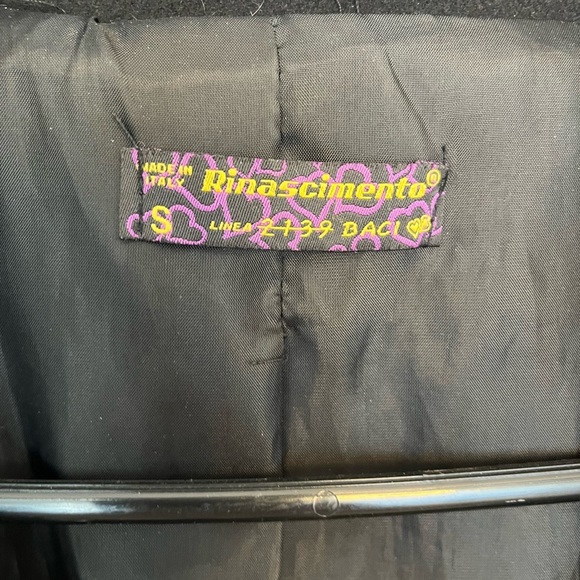 Rinascimento Women's Black Coat with Belt size small - Picture 3 of 5